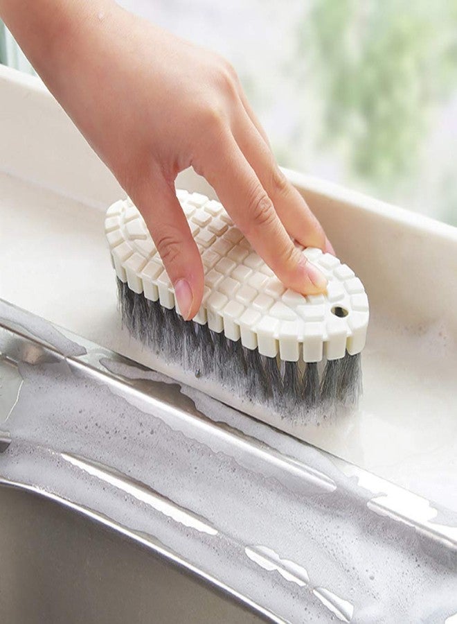 Leeonz Bendable Brush Scrub Sink Cleaning Brush for Tubs, Tile Walls, Countertops and Floors (White and Silver, 15.5 x 5.8 x 4 cm) 2 Pack - Image 5